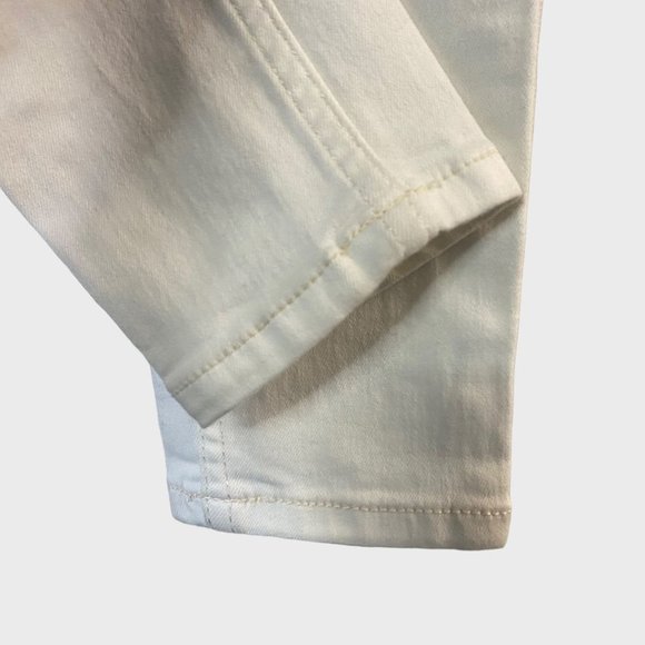 Free People Mid-Rise Skinny Jean Womens 26 White Denim Stretch Ripped Distressed - Picture 8 of 10